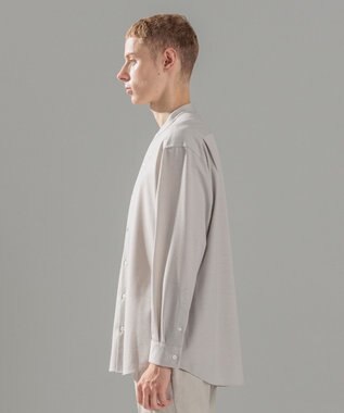 JOSEPH HOMME ウールツイストジャージー　バンドカラーシャツ アイボリー系