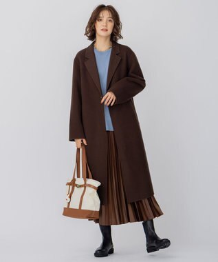 23区 チャーム付き キャンバス トートバッグ ダークブラウン系1