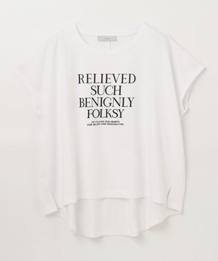 ANY フレンチスリーブロゴTシャツ オフ