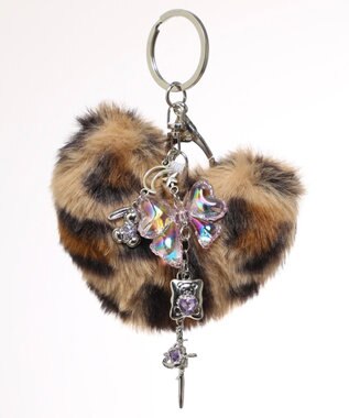 WEGO ファーハートビーズチャームキーホルダー 柄1