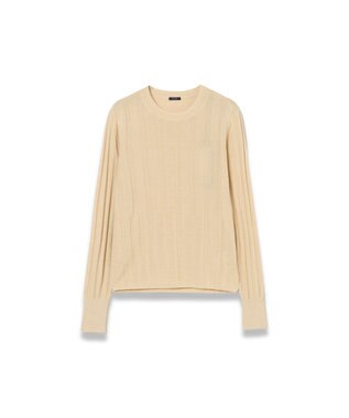 JOSEPH 【WEB&OUTLET限定・洗える】テクスチャードレーヨン　ラウンドネックニット Ecru