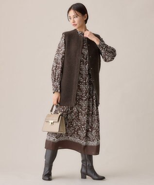 自由区 【WEB限定カラーあり】モヘアニット ジレ ダークブラウン系