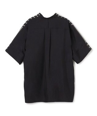 BEIGE， QUARTZ / 異素材コンビ ストライプシャツ Black St.