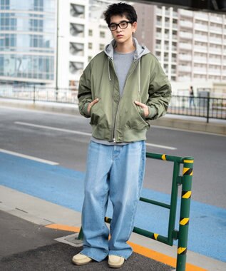 WEGO 【ユニセックス着用ITEM】パテッドフードMA－1 カーキ