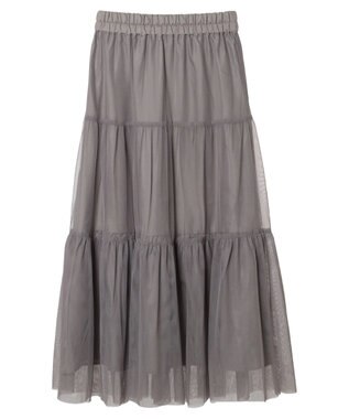 earth music&ecology ティアードチュールスカート Gray