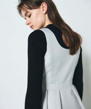 GRACE CONTINENTAL ツイルタックワンピース ライトグリーン