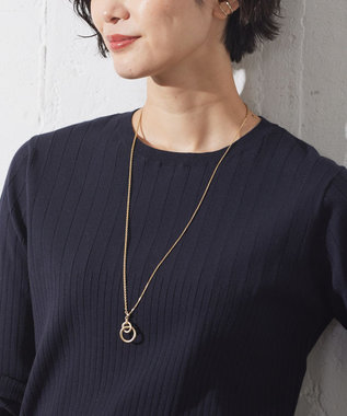 J.PRESS LADIES 【3way】ダブルリングラリエット ネックレス ゴールド系