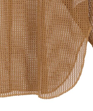 Green Parks メッシュ長袖ゆるカットプルオーバー Mustard