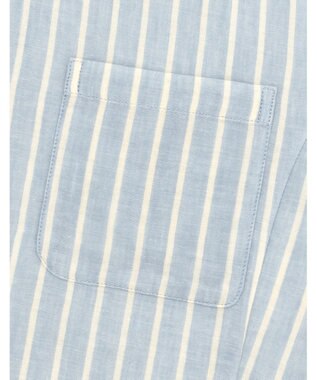 Wing パジャマ 長袖 長ズボン 綿100% 二重ガーゼ素材 すっきりとしたシルエット 通気性（身生地部） シャツタイプ 上下セット レディース EP6000 ウイング／ワコール ブルー