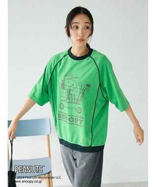 CRAFT STANDARD BOUTIQUE 【ユニセックス】PEANUTS/スヌーピー 切り替えTシャツ Green