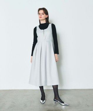 GRACE CONTINENTAL ツイルタックワンピース ライトグリーン