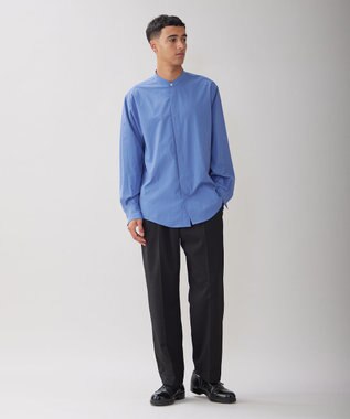 UNFILO MENS コンフォート バンドカラーシャツ  [24年秋冬商品] スモーキー ブルー