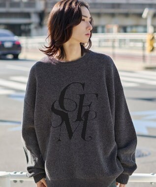 WEGO 【ユニセックス着用ITEM】ベロアモールグラフィックプルオーバー スミクロ