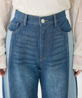 Green Parks 切り替えカーウ゛ィーデニムパンツ Indigo