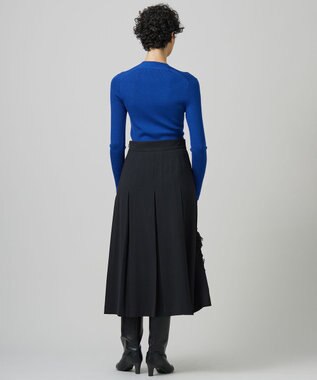 ICB 【洗える】ウール2WAYストレッチ スカート ブラック系