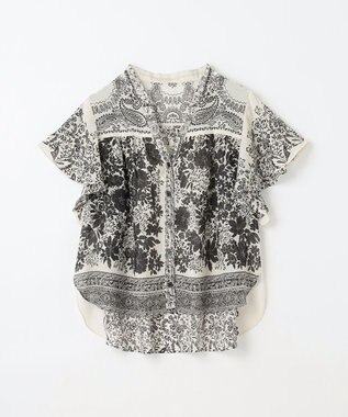 GRACE CONTINENTAL バンダナフレアスリーブブラウス ブラック