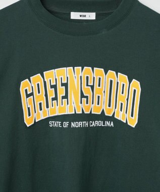 WEGO ヘビーウエイト刺繍グラフィックロンT ダークグリーン