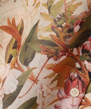 自由区 S ボタニカルプリント ワンピース ライトベージュ系