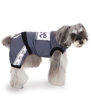 PET PARADISE Lee ボックスロゴ ロンパース 小型犬 チャコールグレー