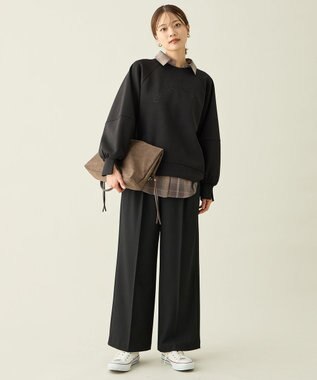 ANY L オンブレーチェックオーバーシャツ ブラウン系