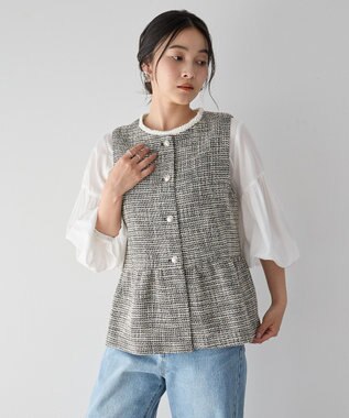 YECCA VECCA ブレードトリミングブラウス White