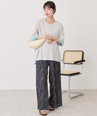 AMERICAN HOLIC 配色コクーンシルエットニット Light Gray