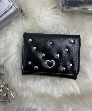 WEGO メタルハートスタッズウォレット ブラック