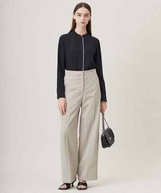 ICB L 【CLASSY.1月号掲載・2WAY・洗える】 クリアサテン ワイドストレートパンツ ベージュ系