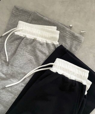 Green Parks ウエスト配色切替スウェットパンツ Gray
