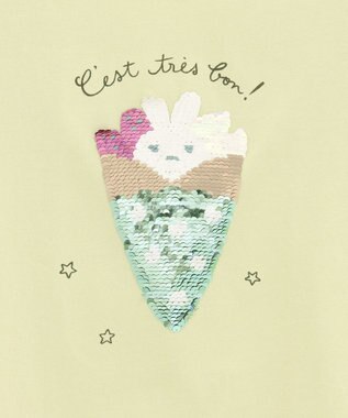 ANY KIDS ミラクルスパンコール 半袖 Tシャツ ライム×クレープ