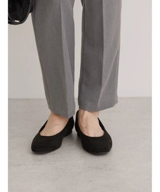 AMERICAN HOLIC 【整履き】スクエアトゥスェードフラットシューズ Black