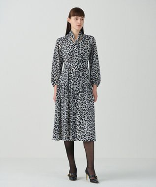 レオパードドレープドレス