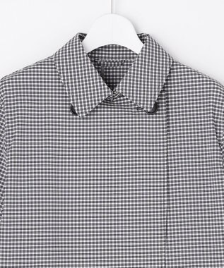 J.PRESS LADIES Lightストレッチチェック トレンチコート ダークネイビーギンガム系