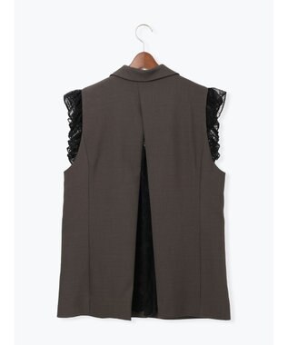 Te chichi レースドッキングテーラードジレ ダークブラウン
