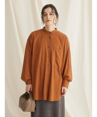 CRAFT STANDARD BOUTIQUE レーヨンデシンバンドカラーシャツ Orange