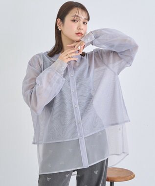 earth music&ecology チュールレイヤードシャツ