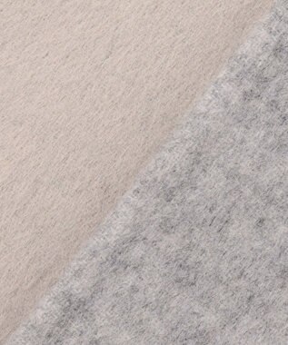 J.PRESS LADIES ウールナイロンリバー フード付き コート ライトグレー×ベージュ系