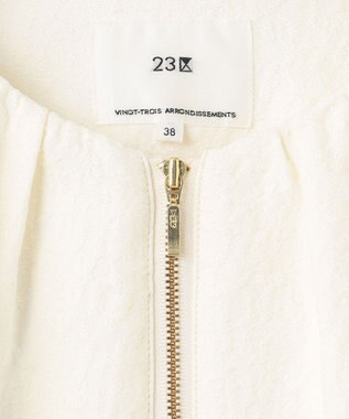 23区 【洗える】ジオメトリックジャカード ブルゾン アイボリー系