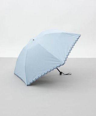 AURORA 【 BLAO（ブラオ）】サマーシールド ボーラー刺しゅう晴雨兼用傘(折りたたみ傘) サックス