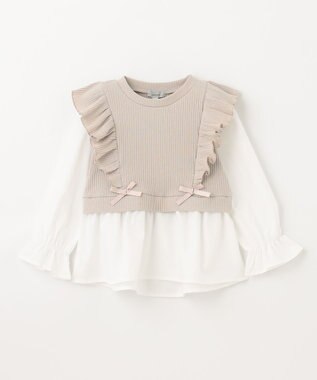 ANY KIDS レイヤード ブラウス ベージュ