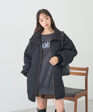 earth music&ecology キルティングバルーンコート Black