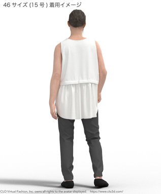 23区 L 【Lサイズ限定/好評につき新色追加】ナチュラルコットンベア タンクトップ ホワイト系