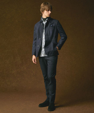 JOSEPH ABBOUD 【軽量/スウェードタッチ】ライトスウェードジャケット ネイビー系