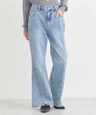 earth music&ecology 切り替えフレアデニムパンツ