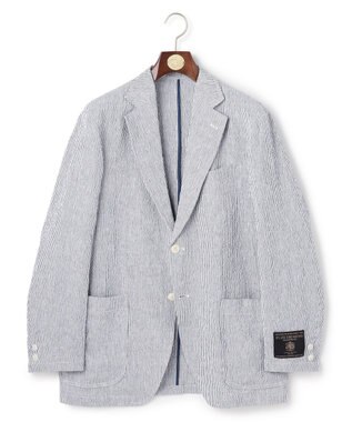 J.PRESS MEN 【SHACKET】ストレッチリネンサッカー ジャケット ネイビー系1