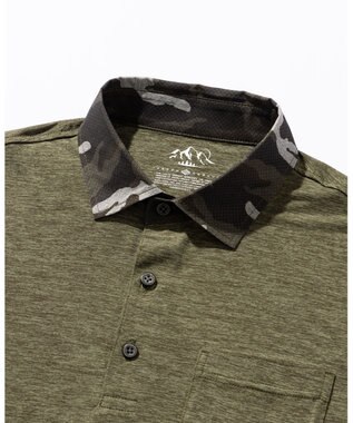JOSEPH ABBOUD MOUNTAIN 【接触冷感・男女兼用】クールスキンガードポロシャツ カーキ系