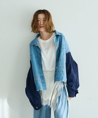 YECCA VECCA [2SET]レイヤードワイドパンツ Blue