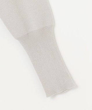 自由区 【WEB限定カラー有/洗える】コットンアセテート チュニック丈ニット ライトグレー系