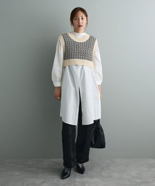 CRAFT STANDARD BOUTIQUE バンドカラーロングシャツチュニッ Off White