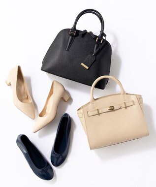 23区 オーバルキーベルト トートバッグ ベージュ系